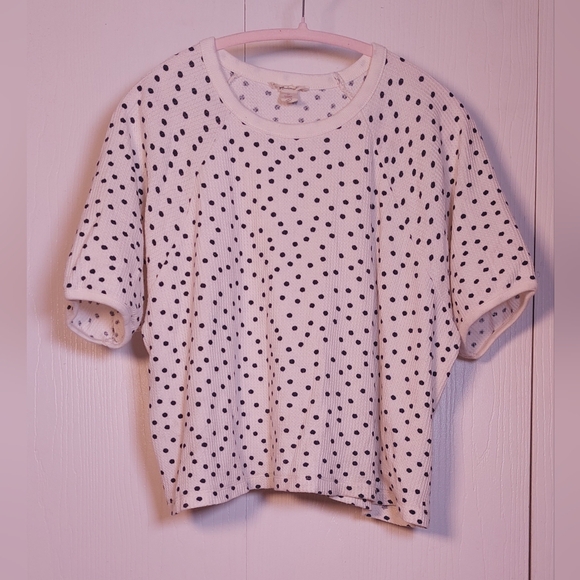 Madewell Waffle Knit Pajama Tee in Tossed Dot Size Medium 100% Cotton Comfy Soft - Picture 10 of 12